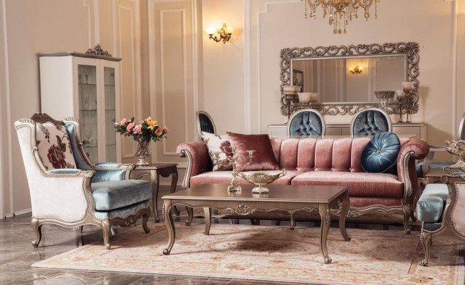 Sofa Couch Polster Dreisitzer Couchen klassisch Design 3er Sofas rosa