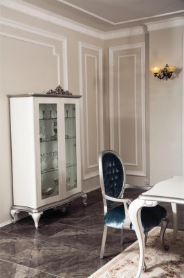 Design Esszimmer Set 8tlg Stuhl Kommode Vitrine Spiegel EssTische Holz