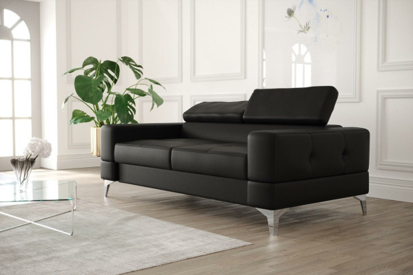 Zweisitzer Ledersofa Couch Holz Couch Polster Sofa 2 Sitzer Textil Couchen Neu