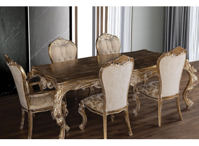 Elegantes Art-déco-Esszimmer Set Designer Esstisch mit Stühlen