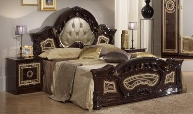 Schlafzimmer Italienische Möbel Set Luxus Chesterfield 6tlg. Bett Betten Schrank