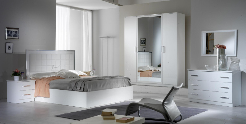 Bett Nachttisch Kommode 6 tlg.Schlafzimmer Set Design Modern Luxus Schlafzimmer