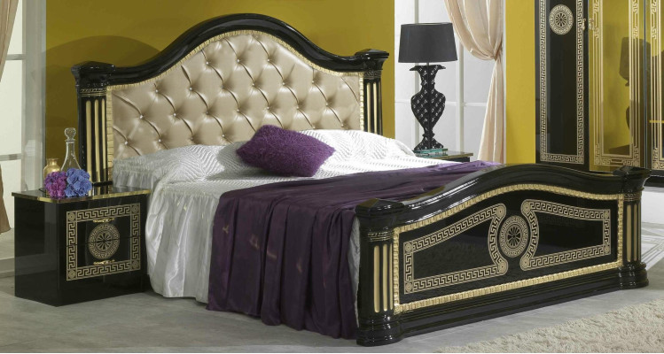 Schlafzimmer 3 tlg. Set Bett 2x Nachttisch Konsole Betten Chesterfield Polster