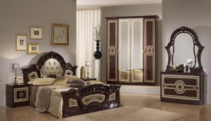 Chesterfield 3 tlg. Set Bett 2x Nachttisch Betten Doppel Hotel Polster Konsole