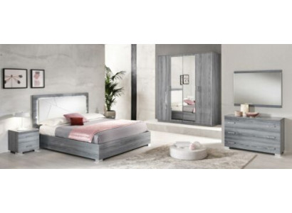 Schlafzimmer Set Bett 2xNachttisch Kommode Spiegel Kleiderschrank 6tlg. Möbel