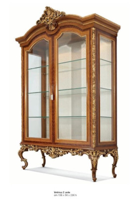 Vitrine Schränke Vitrinen Holz Luxus Glasschrank Möbel Barock 