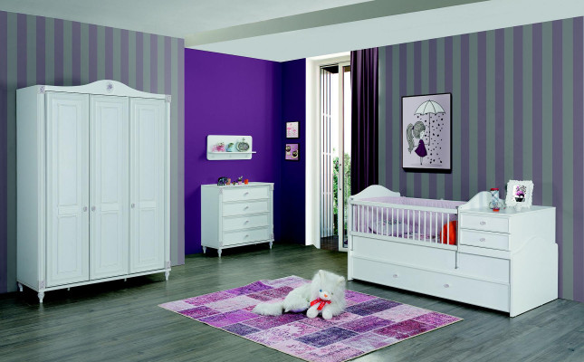 Kinderzimmer Set Kinderbett Kleiderschrank Kommode Schlafzimmer 
