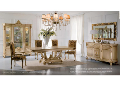 Gruppe Esszimmer Esstisch Stuhl Luxus Holz Beige Garnitur Set 8tlg