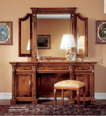 Schminktische Frisiertisch Kommode Spiegel Holz Braun Set Schlafzimmer