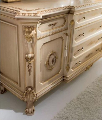 Kommode Spiegel Schminktisch Frisiertisch Konsole Beige Garnitur Schlafzimmer