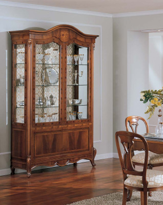 Vitrine Schränke Braun Luxus Wohnzimmer Schrank Holz Glas