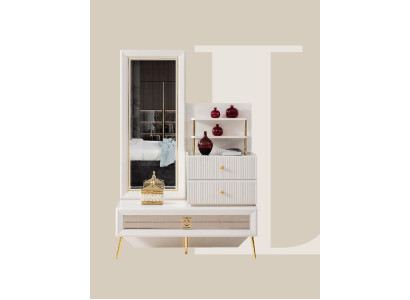 Kommode Spiegel Holz Kommoden Luxus Garnitur Gruppe Schlafzimmer Set