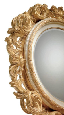 Wandspiegel Spiegel Luxus Holz Gold Barock Schlafzimmer Oval 154x127
