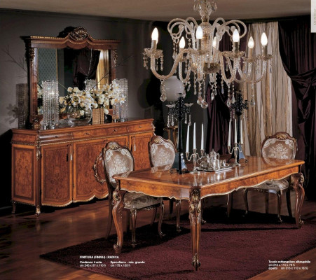 Esstisch Tisch Ausziehbar Essecke Holz Groß Braun Barock Esszimmer