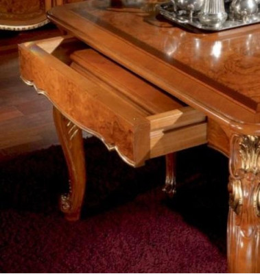 Esstisch Tisch Ausziehbar Essecke Holz Groß Braun Barock Esszimmer