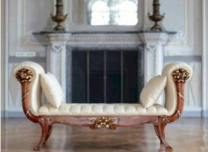 Chaiselounge Liege Chaise Stoff Couch Barock Luxus Beige Polster Braun