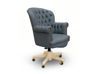 Drehsessel Chefsessel Sessel Büro Drehstühle Chesterfield Blau Luxus