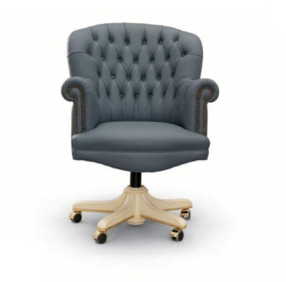 Drehsessel Chefsessel Sessel Büro Drehstühle Chesterfield Blau Luxus