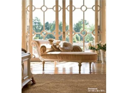 Chaiselounge Liege Chaise Stoff Couch Barock Luxus Beige Polster Club