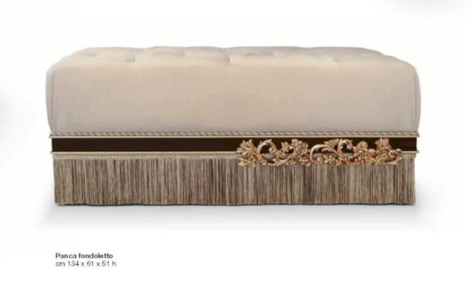 Chesterfield Hocker Ottomane Möbelhocker Polster Stoff Beige Luxus