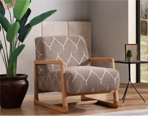 Brauner Sessel Moderner Wohnzimmer Einsitzer Armlehnen Relaxsessel 