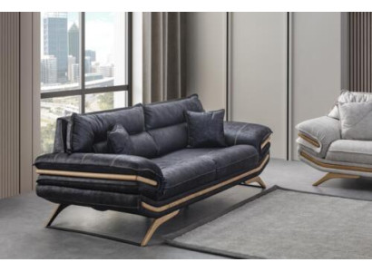 Stilvoll 3-Sitzer Sofa Exklusive Schwarz farbe Luxus Möbel in Wohnzimmer