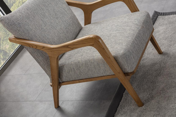 Sessel Modern Design Wohnzimmer Möbel Helles grau farbe Luxus Stil 