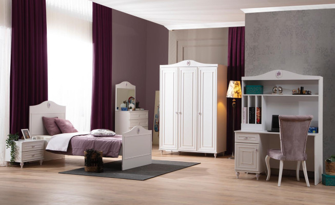 Jugendbett Kinderbett Kids Design Modern Weiß Bett Kinderzimmer Neu
