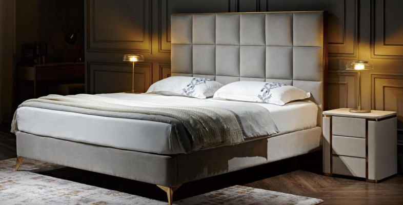 Bett 2x Nachttisch 3 tlg. Schlafzimmer Set Designer Luxus Gruppe Neu Garnitur