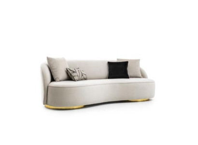 Luxus Sofa 3 Sitz Stoff Wohnzimmer Modernes Design grau Sofas Polster Couchen