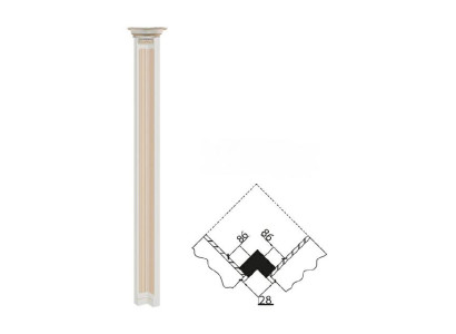 Ecksäule Säule Holzsäule Eck Abschluss Element Säulen Verona V-Eckpfeiler