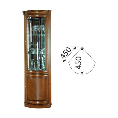 Klassische Vitrine Vitrinenschrank Rustikal Schrank Glasschrank Vitrinen Z-WN