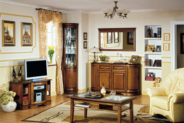 Klassische Vitrine Vitrinenschrank Rustikal Schrank Glasschrank Vitrinen Z-WN