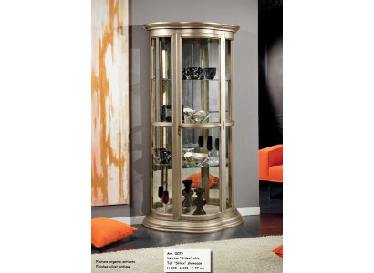 Klassisch Vitrinen Glas Schrank Vitrine Holz Wohnzimmer Luxus Braun Anrichte