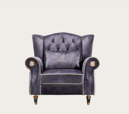 Edler Design Chesterfield Polster Sessel Fernseh Sitz Club Lounge Textil Luxus