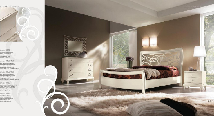 Schlafzimmer Bett Nachttisch Kommode Spiegel Garnitur Gruppe Betten Set 5tlg.