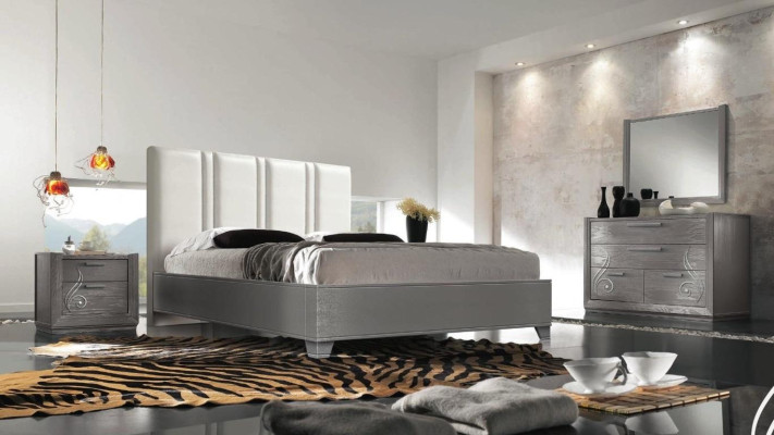Luxus Set Schlafzimmer Bett Nachttisch Kommode Spiegel Gruppe Garnitur Neu 5tlg.