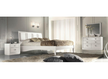 Schlafzimmer Bett Nachttisch Kommode Spiegel Garnitur Gruppe Holz Luxus Set 5tlg