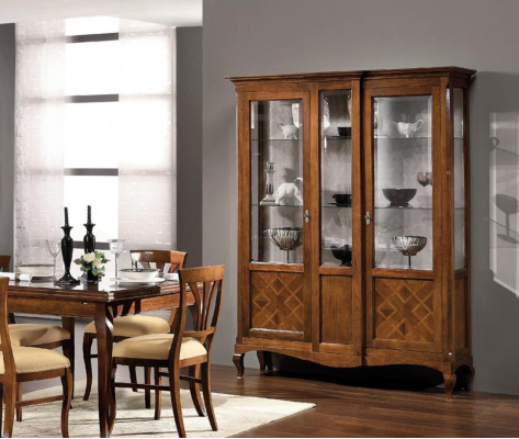 Vitrine Holz Luxus Schränke Klassische Anrichte Schrank Möbel Italienische Braun