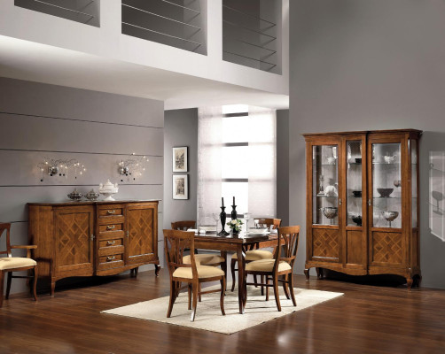 Vitrine Holz Luxus Schränke Klassische Anrichte Schrank Möbel Italienische Braun