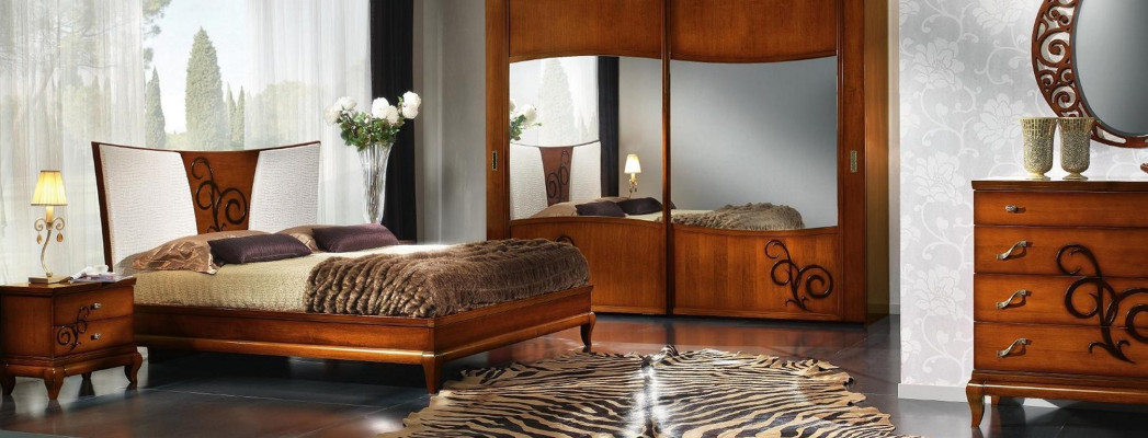 Schlafzimmer Bett Nachttisch Kleiderschrank Kommode Spiegel Luxus Neu Set 6tlg.