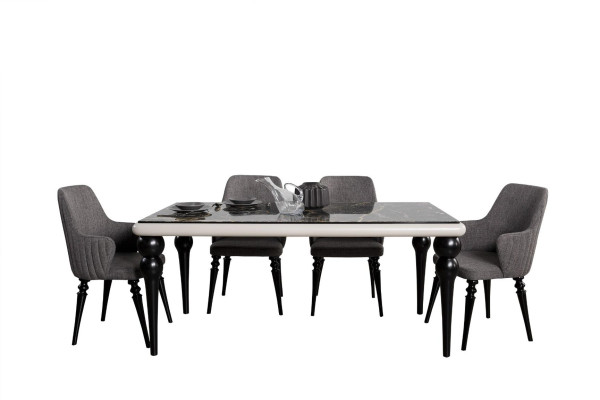 Wohnzimmer Esszimmer Stuhl Holz Sessel Möbel Lehnstuhl Stuhl Luxus Möbel Grau