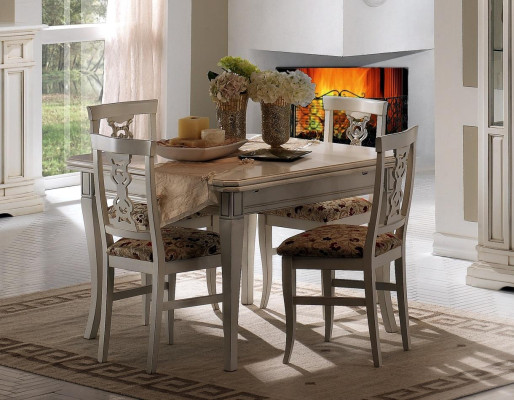 Garnitur 7tlg Holz Möbel Kommode 4x Stuhl Tisch Vitrine Neu Gruppe Esszimmer Set