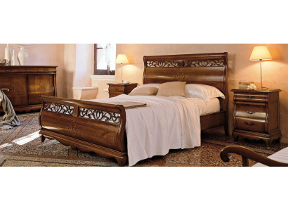Bett Holz Doppelbett Schlafzimmermöbel Bett Massivholz Braun Italienische Möbel
