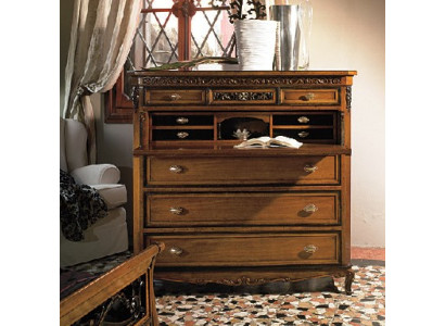 Sekretär Kommode Massivholz Schlafzimmer Italienische Möbel Wohnzimmer Braun
