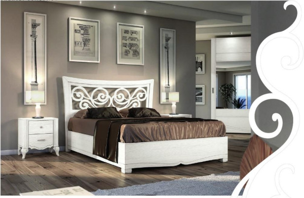 Bettgestelle Bett Doppelbett Betten Polster Holz Designer Doppel Bettrahmen Weiß