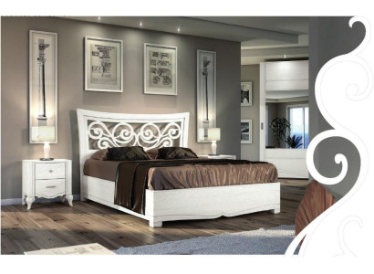 Bettgestelle Bett Doppelbett Betten Polster Holz Designer Doppel Bettrahmen Weiß