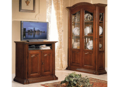 Vitrinen Glas Wohnzimmer Schrank Echtholz Vitrine Möbel Anrichte Massive Holz