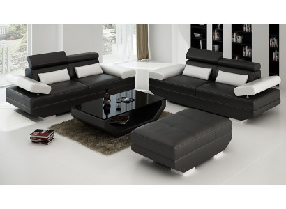 Luxus Möbel Sofagarnitur Couch Sofa Polster 3+3 Sitzer + Hocker Wohnzimmer