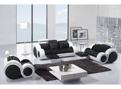 Sofagarnitur 3+2+1 Relax Funktion Sitzer Sofa Couch Garnituren Leder Sofas